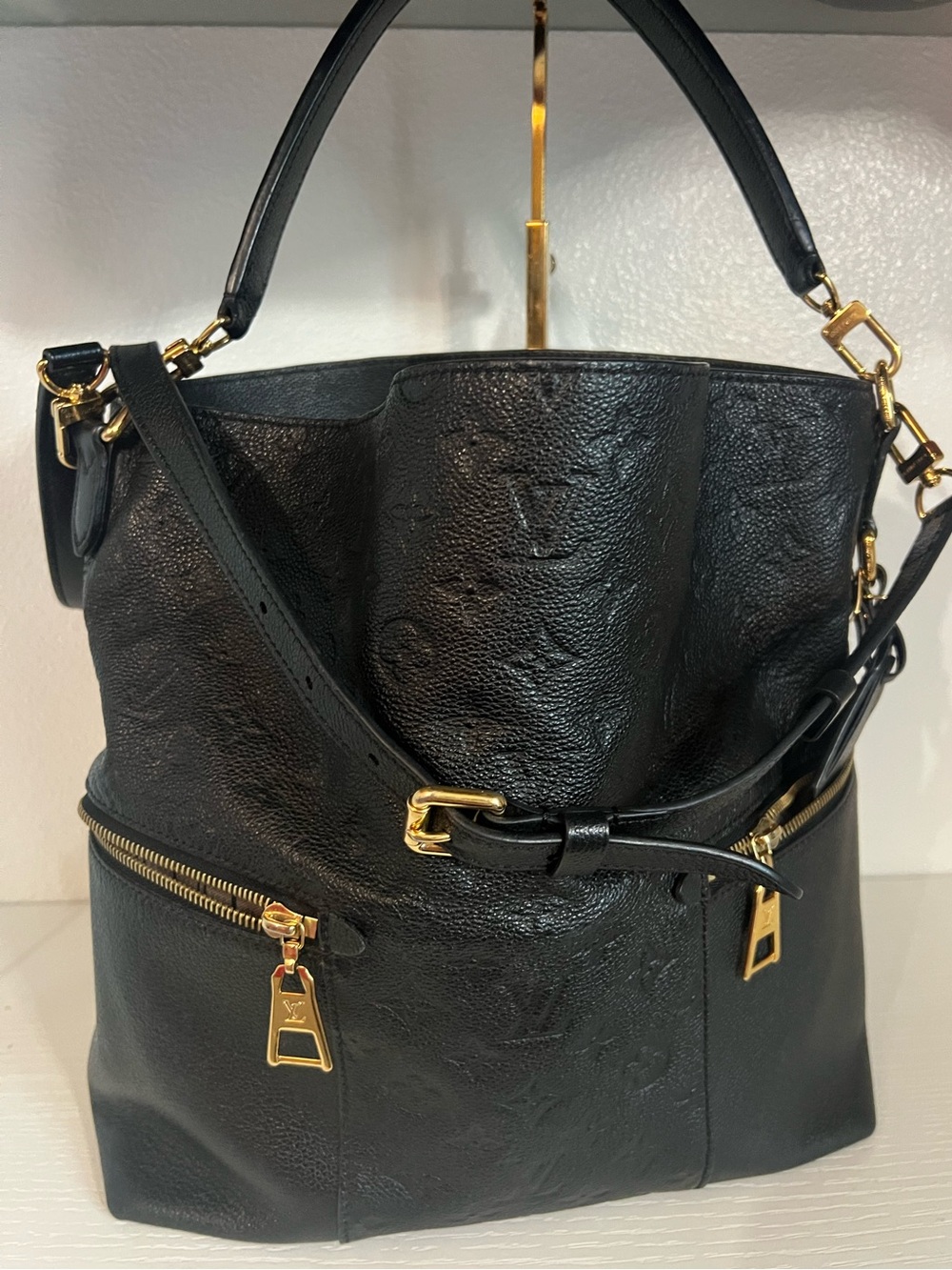 Louis Vuitton Melie Empreinte Hobo Bag Black